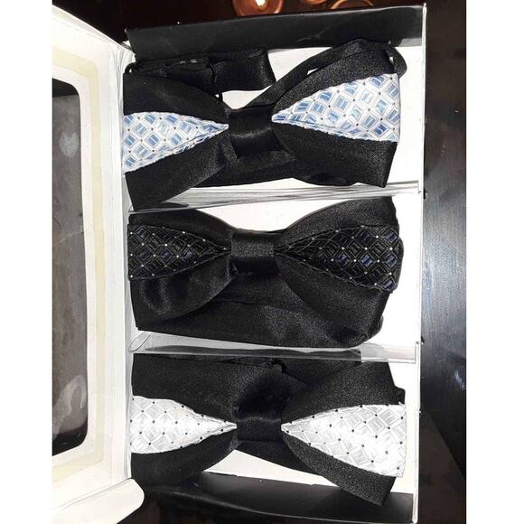 New 3 Piece Gentlemens Bow Tie Box Set - Picture 1 of 4